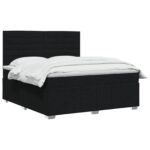 vidaXL Posteľ boxspring s matracom Čierna 140 x 200 cm Látka – Obrázok 3