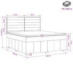 vidaXL Posteľ boxspring s matracom Sivohnedá 140 x 200 cm Látka – Obrázok 10