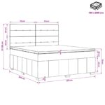 vidaXL Posteľ boxspring s matracom Tmavohnedá 140 x 200 cm Látka – Obrázok 10