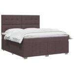 vidaXL Posteľ boxspring s matracom Tmavohnedá 140 x 200 cm Látka – Obrázok 2