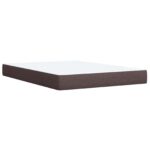 vidaXL Posteľ boxspring s matracom Tmavohnedá 140 x 200 cm Látka – Obrázok 5