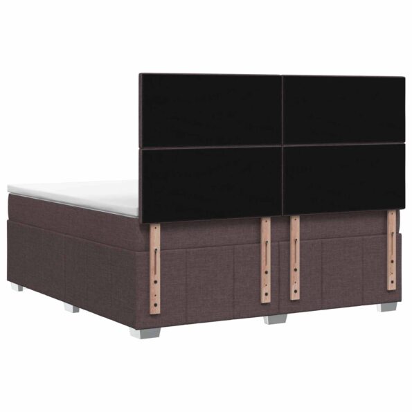 vidaXL Posteľ boxspring s matracom Tmavohnedá 140 x 200 cm Látka – Obrázok 7