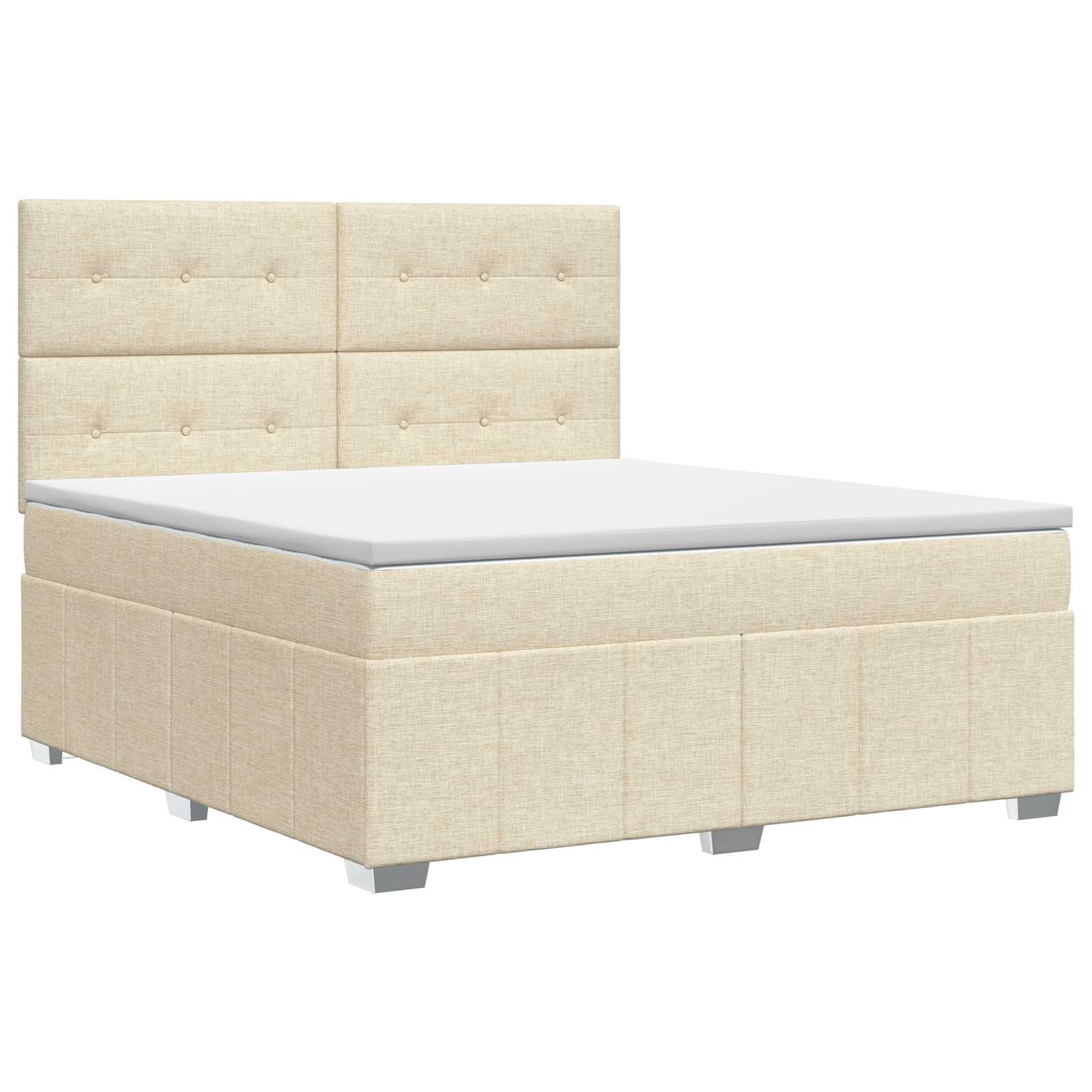 3454160_1.jpg vidaXL Posteľ boxspring s matracom Krémová 140 x 200 cm Látka – Obrázok 1