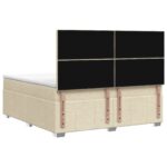 vidaXL Posteľ boxspring s matracom Krémová 140 x 200 cm Látka – Obrázok 7