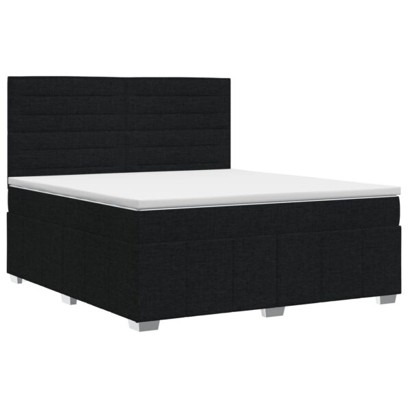 vidaXL Posteľ boxspring s matracom Čierna 180 x 200 cm Látka – Obrázok 2
