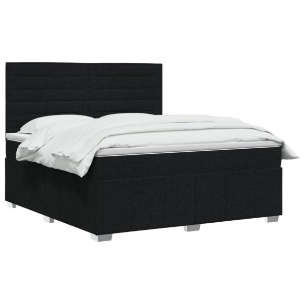 vidaXL Posteľ boxspring s matracom Čierna 180 x 200 cm Látka – Obrázok 3