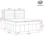 vidaXL Posteľ boxspring s matracom Tmavosivá 200 x 200 cm Látka – Obrázok 10