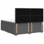 vidaXL Posteľ boxspring s matracom Tmavosivá 200 x 200 cm Látka – Obrázok 7