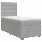 vidaXL Posteľ boxspring s matracom Svetlosivá Jednoduchý Látka