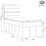 vidaXL Posteľ boxspring s matracom Svetlosivá Jednoduchý Látka – Obrázok 10