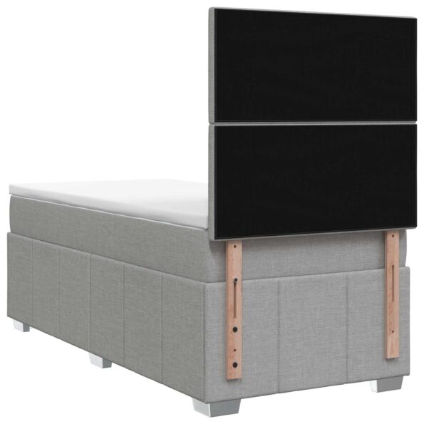 vidaXL Posteľ boxspring s matracom Svetlosivá Jednoduchý Látka – Obrázok 7