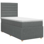 vidaXL Posteľ boxspring s matracom Tmavosivá 80 x 200 cm Látka