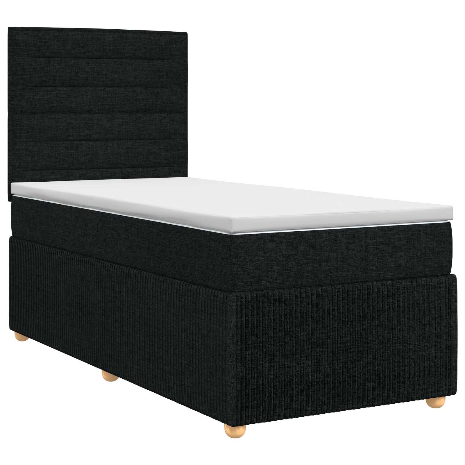 3454279_1.jpg vidaXL Posteľ boxspring s matracom Čierna 90 x 190 cm Látka – Obrázok 1