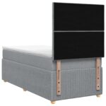 vidaXL Posteľ boxspring s matracom Svetlosivá 90 x 190 cm Látka – Obrázok 7