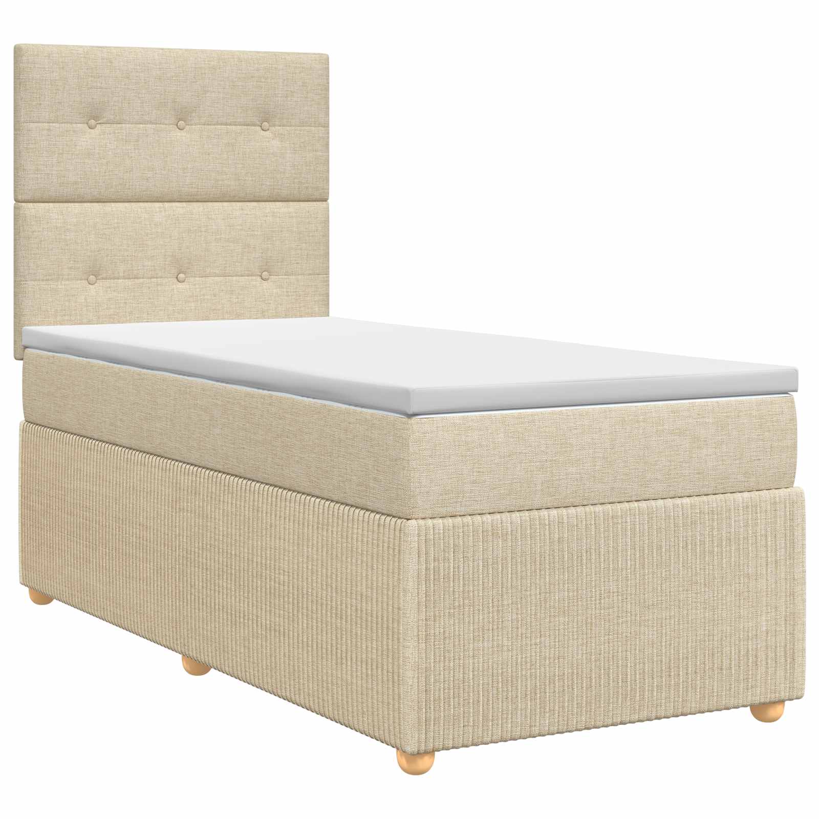 3454289_1.jpg vidaXL Posteľ boxspring s matracom Krémová 90 x 190 cm Látka – Obrázok 1