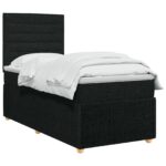 vidaXL Posteľ boxspring s matracom Čierna 90 x 200 cm Látka – Obrázok 2