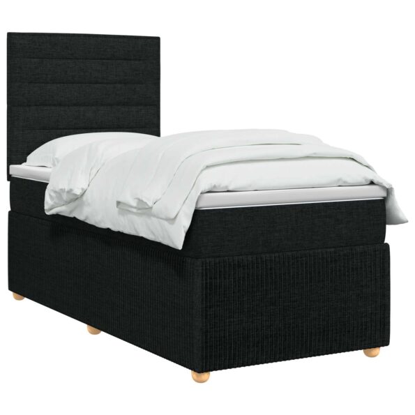 vidaXL Posteľ boxspring s matracom Čierna 90 x 200 cm Látka – Obrázok 2