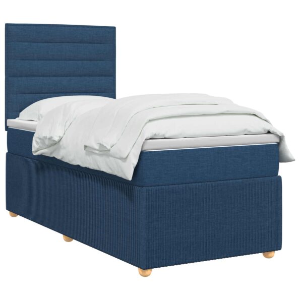 vidaXL Posteľ boxspring s matracom Modrá 90 x 200 cm Látka – Obrázok 2