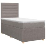 vidaXL Posteľ boxspring s matracom Sivohnedá 90 x 200 cm Látka
