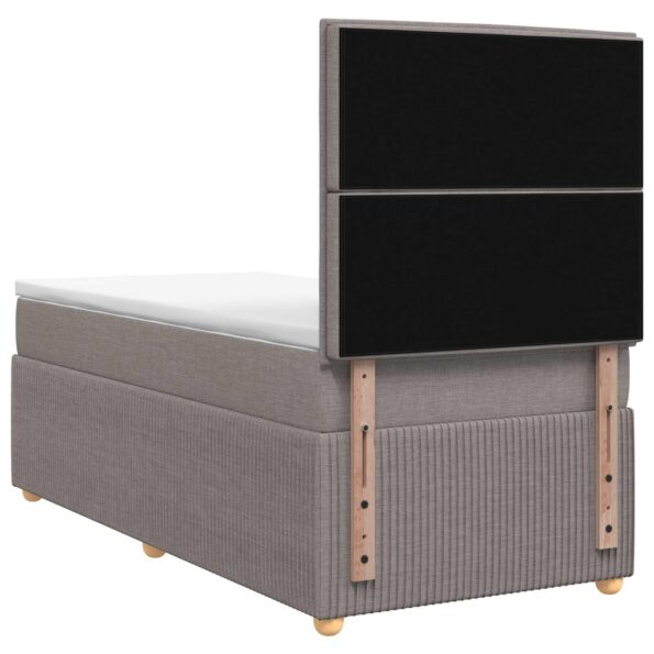 vidaXL Posteľ boxspring s matracom Sivohnedá 90 x 200 cm Látka – Obrázok 7