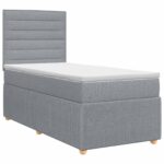 vidaXL Posteľ boxspring s matracom Svetlosivá 100 x 200 cm Látka