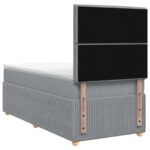 vidaXL Posteľ boxspring s matracom Svetlosivá 100 x 200 cm Látka – Obrázok 7