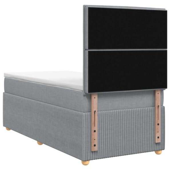 vidaXL Posteľ boxspring s matracom Svetlosivá 100 x 200 cm Látka – Obrázok 7