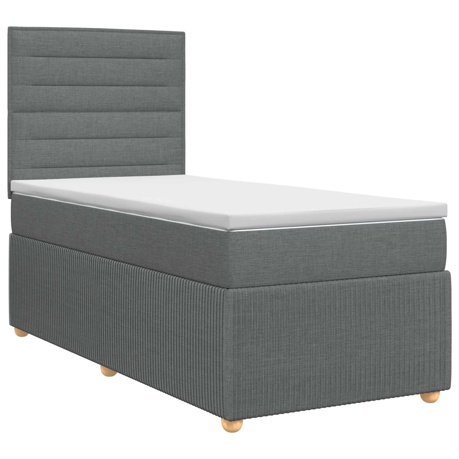 3454320_1.jpg vidaXL Posteľ boxspring s matracom Tmavosivá 100 x 200 cm Látka – Obrázok 1