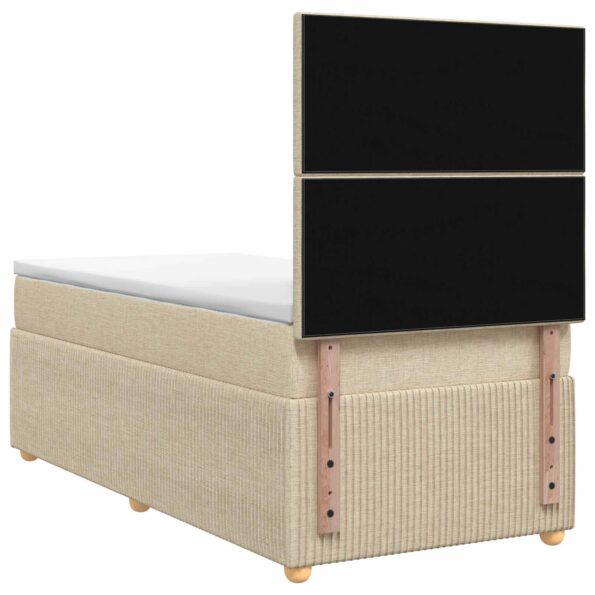 vidaXL Posteľ boxspring s matracom Krémová 100 x 200 cm Látka – Obrázok 7