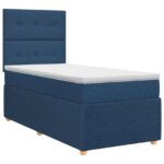 vidaXL Posteľ boxspring s matracom Modrá 100 x 200 cm Látka
