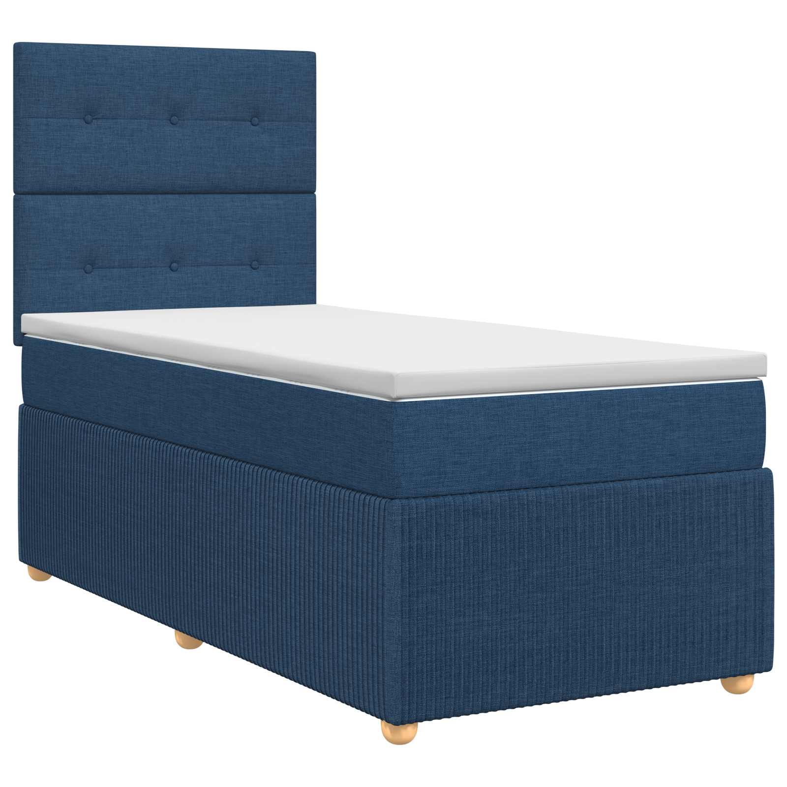 3454332_1.jpg vidaXL Posteľ boxspring s matracom Modrá 100 x 200 cm Látka – Obrázok 1