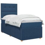 vidaXL Posteľ boxspring s matracom Modrá 100 x 200 cm Látka – Obrázok 2