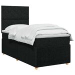 vidaXL Posteľ boxspring s matracom Čierna 100 x 200 cm Látka – Obrázok 2