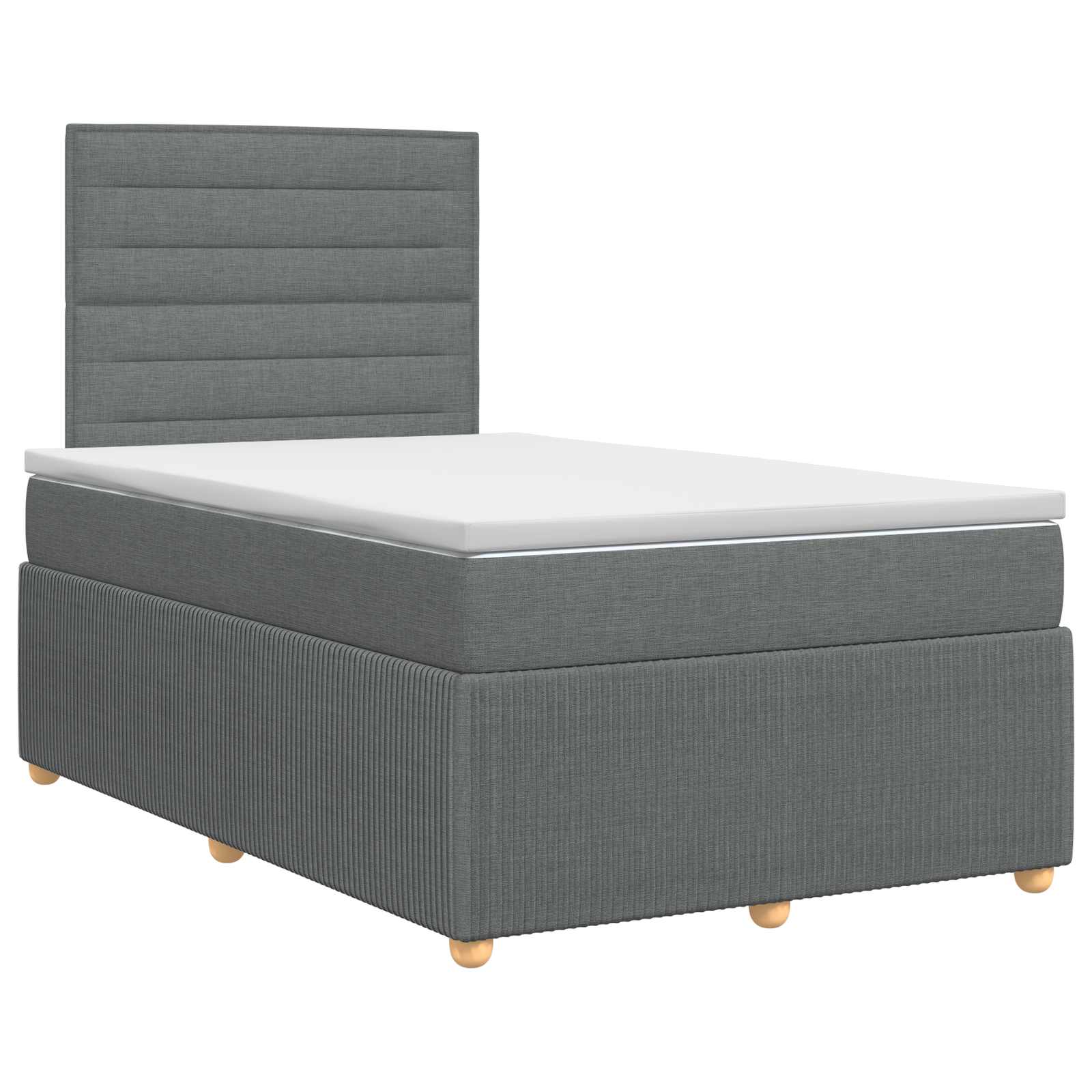 3454341_1.jpg vidaXL Posteľ boxspring s matracom Tmavosivá 120 x 190 cm Látka – Obrázok 1