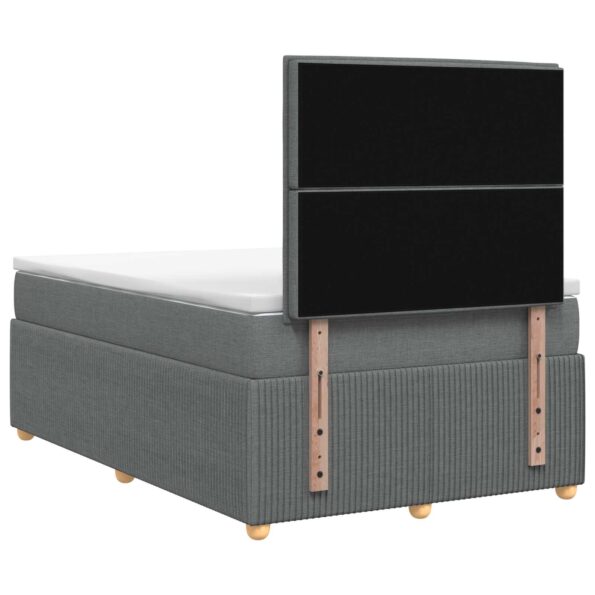 vidaXL Posteľ boxspring s matracom Tmavosivá 120 x 200 cm Látka – Obrázok 7