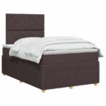 vidaXL Posteľ boxspring s matracom Tmavohnedá 120 x 200 cm Látka – Obrázok 2