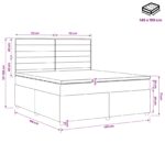 vidaXL Posteľ boxspring s matracom Čierna 140 x 190 cm Látka – Obrázok 11