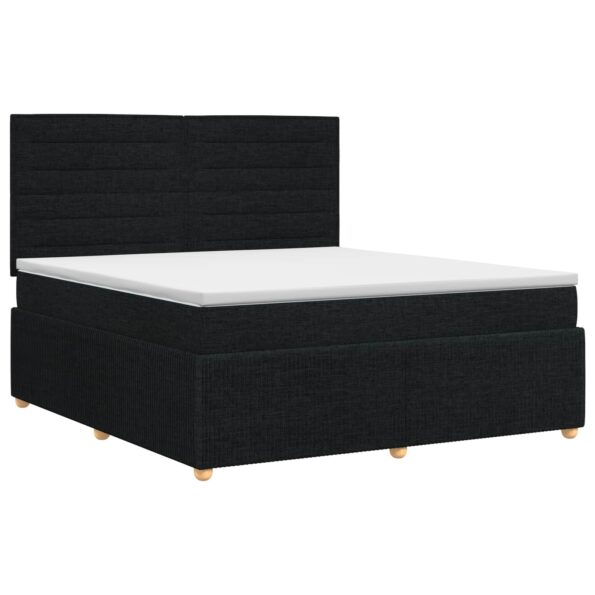 vidaXL Posteľ boxspring s matracom Čierna 140 x 190 cm Látka – Obrázok 2
