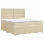 vidaXL Posteľ boxspring s matracom Krémová 140 x 190 cm Látka