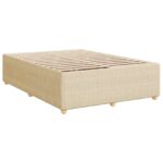 vidaXL Posteľ boxspring s matracom Krémová 140 x 190 cm Látka – Obrázok 4
