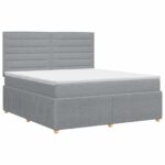 vidaXL Posteľ boxspring s matracom Svetlosivá 140 x 200 cm Látka