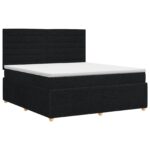vidaXL Posteľ boxspring s matracom Čierna 140 x 200 cm Látka – Obrázok 2