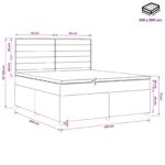 vidaXL Posteľ boxspring s matracom Sivohnedá 140 x 200 cm Látka – Obrázok 10