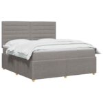 vidaXL Posteľ boxspring s matracom Sivohnedá 140 x 200 cm Látka – Obrázok 2
