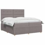 vidaXL Posteľ boxspring s matracom Sivohnedá 140 x 200 cm Látka – Obrázok 2