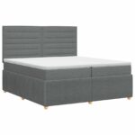 vidaXL Posteľ boxspring s matracom Tmavosivá 200 x 200 cm Látka