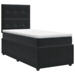 vidaXL Posteľ boxspring s matracom Čierna 90 x 190 cm Zamat