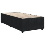 vidaXL Posteľ boxspring s matracom Čierna 90 x 190 cm Zamat – Obrázok 4