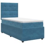 vidaXL Posteľ boxspring s matracom Modrá 90 x 190 cm Zamat