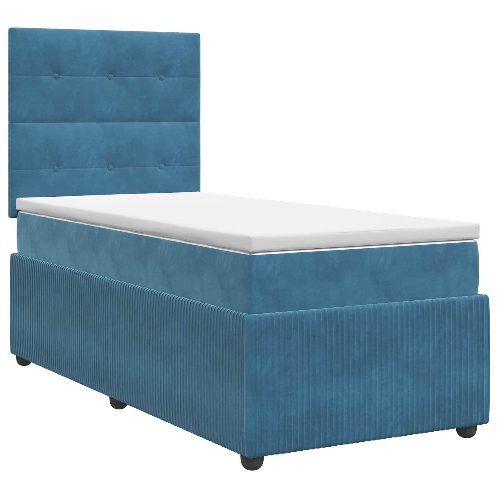 3454515_1.jpg vidaXL Posteľ boxspring s matracom Modrá 90 x 190 cm Zamat – Obrázok 1
